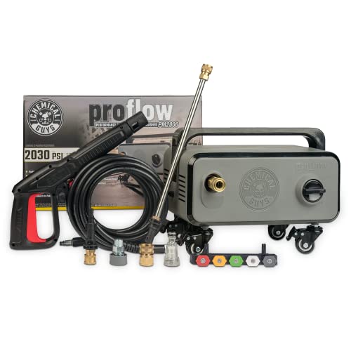 Chemical Guys EQP408 ProFlow Performance Electric Pressure Washer PM2000, 14.5-Amp Motor 2030 Max PSI, 1.77 GPM, Includes 5 Full Range QC Tips, Cleans Cars, Patios, Driveways, Homes and More , Gray