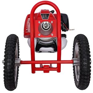 Hand Push Type Lawn Mower Trimmer, 3 in 1 Gasoline Brush Cutter and Tiller 49cc 2 Stroke Petrol Lawn Mower Grass Cutter Multifunction Garden Tool