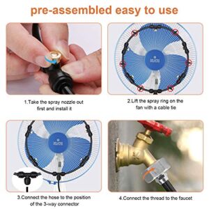 HONYOU Fan Misting Cooling Kit for DIY Outdoor Mist Fan 19.6 Ft