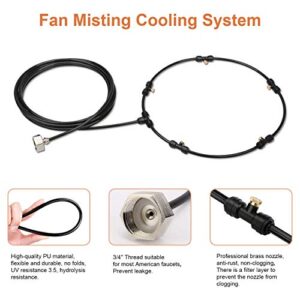 HONYOU Fan Misting Cooling Kit for DIY Outdoor Mist Fan 19.6 Ft