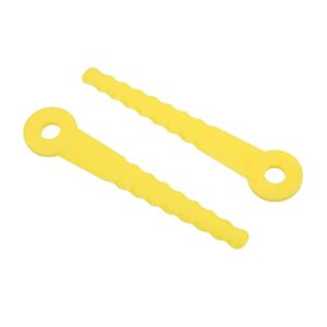 Plastic Trimmer Head Kit, Lawnmower Plastic Blade Set Round Hole Easy Installation 8mm ABS Yellow for Garden