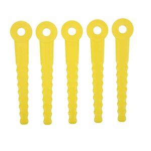 Plastic Trimmer Head Kit, Lawnmower Plastic Blade Set Round Hole Easy Installation 8mm ABS Yellow for Garden