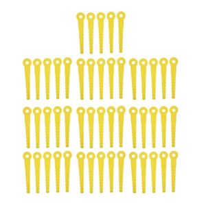 Plastic Trimmer Head Kit, Lawnmower Plastic Blade Set Round Hole Easy Installation 8mm ABS Yellow for Garden