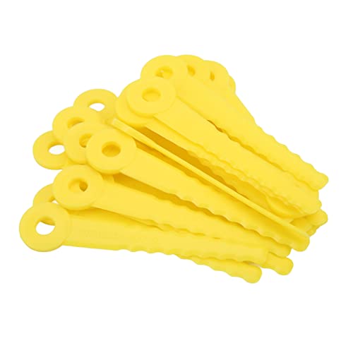Plastic Trimmer Head Kit, Lawnmower Plastic Blade Set Round Hole Easy Installation 8mm ABS Yellow for Garden