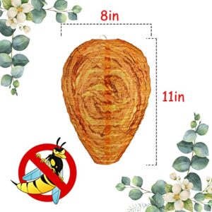 Bisanzoya Wasp Nest Decoys Waterproof Hanging Wasp Deterrent, Effective Deterrent Bee Hornets Fake Nests for Wasps Hornets Home Garden Yard Outdoors