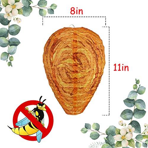 Bisanzoya Wasp Nest Decoys Waterproof Hanging Wasp Deterrent, Effective Deterrent Bee Hornets Fake Nests for Wasps Hornets Home Garden Yard Outdoors