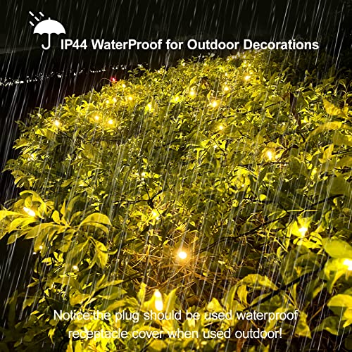 Christmas Net Lights Outdoor 120 LED 5ftx6ft Christmas Decorations Lights ,8 Modes Connectable Waterproof Net Mesh Lights for Xmas Trees, Bushes, Wedding, Garden, Outdoor, Indoor Decor (Warm White)