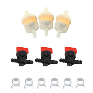 shut off valve, asixx fuel shutoff valve or fuel gas shut off valves + filters, inline straight fuel shut off valve perfect for garden and agricultural use