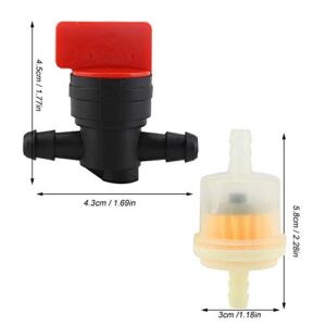 Shut Off Valve, Asixx Fuel Shutoff Valve or Fuel Gas Shut Off Valves + Filters, Inline Straight Fuel Shut Off Valve Perfect for Garden and Agricultural Use