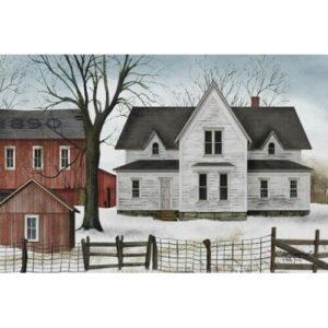 for canvas print 1890 farmstead 12″x18″ winter farm area home & garden