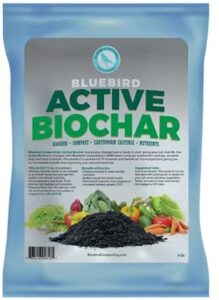 bluebird composting active biochar 8 qtr pack of 1 | potting soil mix indoor outdoor for garden and plants (pack of 1)