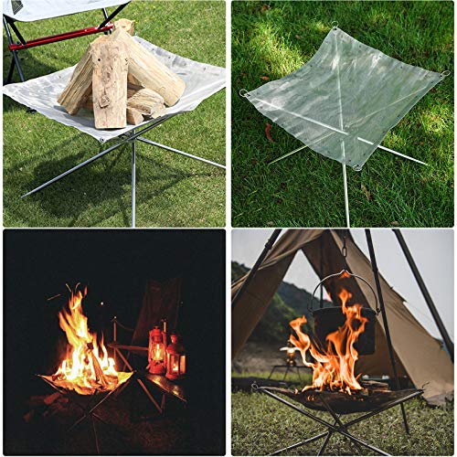 22 inch Portable Outdoor Fire Pit, Collapsing Steel Mesh Fireplace - Perfect for Camping, Backyard and Garden - Carrying Bag Included