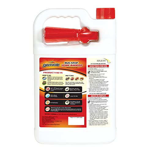 Spectracide Bug Stop Home Barrier Spray, Kills Ants, Roaches and Spiders On Contact, Indoor and Outdoor Insect Control, 1 Gallon