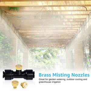 Misters for Outside Patio, 59 FT Misting Cooling System for Patio, 59FT (18 M) Misting Line+20 Mist Nozzles+3/4" Brass Adapter, Outdoor Misters for Patio, Garden, Greenhouse, Trampoline for Waterpark