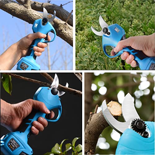 Electric Pruning Shears Cordless Pruner Electric Branch Scissors 2/3 Pack 16.8V Lithium Battery, 1.1Inch (28MM) Cutting Diameter for Garden, Lawn, Shrub with Power Display and Number of Trim (Size :