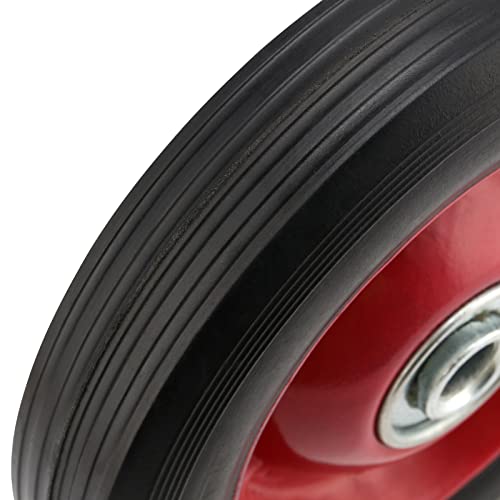 PINGEUI 4 PCS 6 Inch Solid Rubber Tire, Flat Free Solid Rubber Wheels, Hand Truck Replacement Wheels, 1/2-Inch Axle Hole, 176 lbs Max Load-Bearing Capacity
