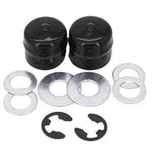 dvparts front wheel axle hub caps and hardware kit 104757x428 532104757 121749x 532188967 r27434 for craftsman sears husqvarna poulan ayp garden tractor lawnmower