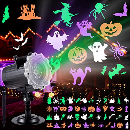 Halloween Lights LED Projector Lights Halloween Projector Lights Outdoor Indoor Ghost Pumpkin Lights Outside Spotlight Landscape Lights for Holiday Party Garden Party Decorations