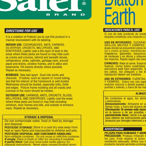 Safer Brand 51703 Diatomaceous Earth - Bed Bug, Ant and Crawling Insect Killer, 4-Pound Bag