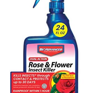 BioAdvanced 502570B Dual Action Rose & Flower Insect Killer Insecticide, 24-Ounce, Ready-to-Use & 701290B Insecticide Fungicide Miticide 3-in-1 Insect, Disease & Mite Control, 24 Oz