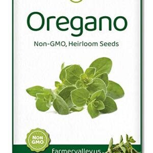 Oregano Seeds for Planting Home Garden Herbs - Individual Pack of 300+ Heirloom Seeds, Suitable for Outdoors, Indoors, and Hydroponics - Non-GMO, Non-Hybrid, Untreated, and USA Grown Variety