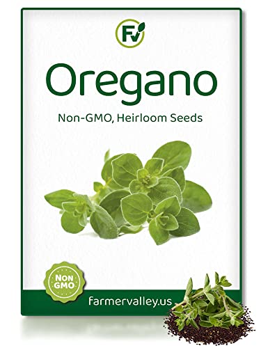 Oregano Seeds for Planting Home Garden Herbs - Individual Pack of 300+ Heirloom Seeds, Suitable for Outdoors, Indoors, and Hydroponics - Non-GMO, Non-Hybrid, Untreated, and USA Grown Variety