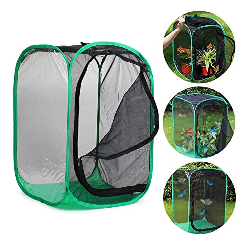 SENTIM Your Heart Foldable Insects Habitat Butterfly Cage Insects Rest Place Garden Bug Caterpillars Mesh House Portable Plant Cage (Color : Black)