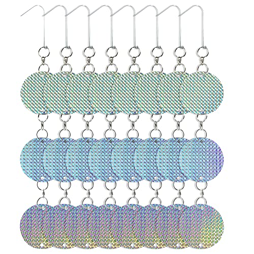 Mageloly 24 Pack Bird Reflective Disks, Woodpecker Deterrent Bird Repellent Devices Outdoor, Bird Deterrent Scare Discs