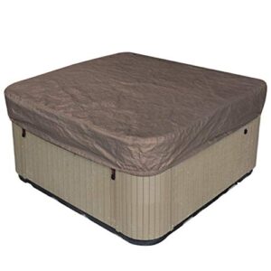 outdoor garden foldable square rainproof sunscreen spa covers bathtub protector cover hot spring bath cover 90.9×90.9×11.8in (coffee)