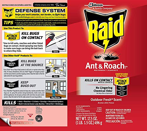 Raid Ant and Roach Killer Outdoor Fresh, 17.5 OZ (pack of 3)