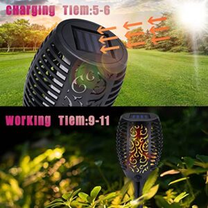 Solar Lights Outdoor, 34 LED Torch Light with Flickering Flames Decoration Lighting Auto On/Off, Waterproof Solar Torches for Garden Landscape Yard and Patio