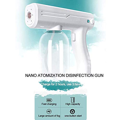 Blue Light Nano Atomizer, Cordless Electric Sprayer Handheld Rechargeable Large Capacity Fogger Machine for Home, Garden, Car, Office Outdoor Indoor(800ML)