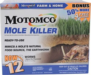 motomco 008-34310, 12 worm 198880 mole killer ready to use bonus box