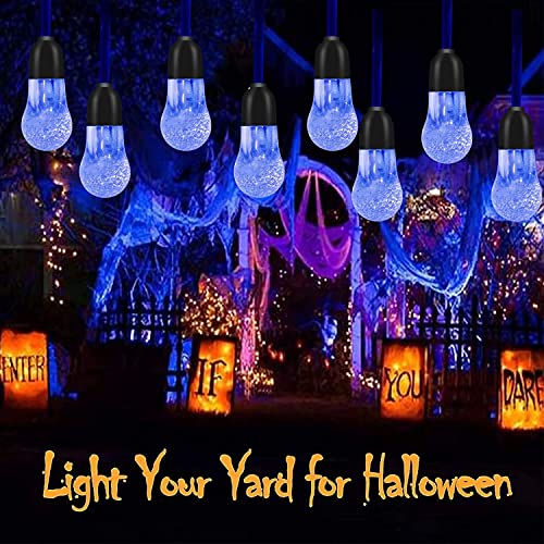 Solar String Lights 39.4FT 50LED Super Bright Solar Outdoor Lights Waterproof 8Modes Decorative Patio Lights Solar Powered for Outside Garden Camping Yard Porch Wedding Party Halloween Christmas-Blue