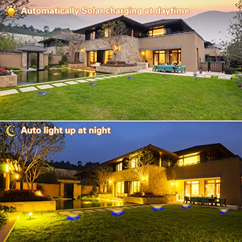 Ansody Solar Ground Lights, Upgraded 10LED 1000mAh IP65 Waterproof Outdoor Garden Lights 14Hrs Extra Long Time Lighting Landscape Lights for Patio Pathway Driveway Lawn Yard (8 Pack)