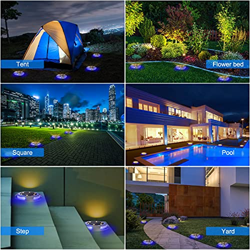 Ansody Solar Ground Lights, Upgraded 10LED 1000mAh IP65 Waterproof Outdoor Garden Lights 14Hrs Extra Long Time Lighting Landscape Lights for Patio Pathway Driveway Lawn Yard (8 Pack)