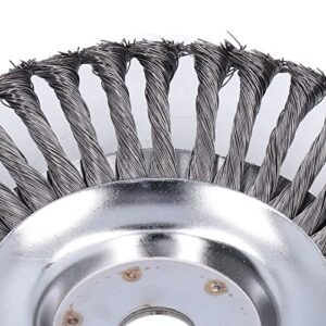 AMONIDA Twisted Knot Wire Wheel, 8in Garden Grass Brush Cutting Head Stainless Steel Polishing for Dust Removal for Lawn Mower