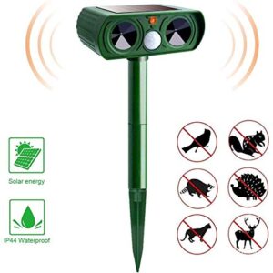 kaforto Ultrasonic Solar Animal Repeller, Ultrasonic Pest Repeller with Motion Sensor, Outdoor Squirrel Snake Raccoon Deer Mouse Repellent for Yard & Farm & Garden & Lawn (14.7inch-009)