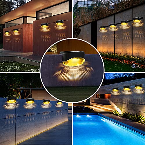 HiSolar 16 Pack Solar Deck Lights Outdoor Solar Step Lights LED Garden Fence Lights Solar Powered Waterproof Stair Lights for Deck Railing Garden Yard Patio Driveway, Warm White