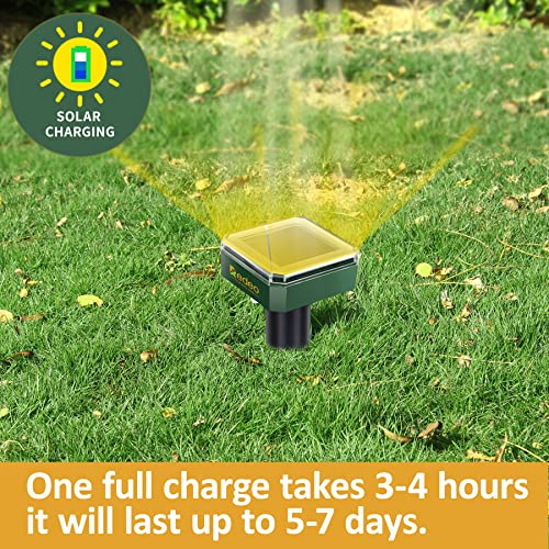 Redeo Solar Powered Mole and Groundhog Repellent Stakes Outdoor Sonic Gopher Deterrent Spikes Vole Chaser Instead of Traps Killers Pest Control for Garden Yard Waterproof (4)
