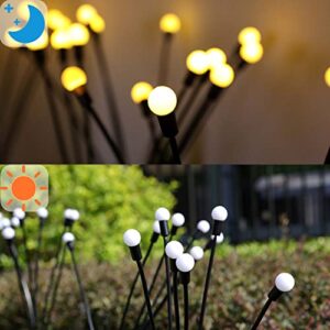 NBQQ Solar Garden Lights,Solar Firefly Lights,4 Pack 32 Heads Solar Lights Outdoor Decorative,Sway by Wind, High Flexibility Iron Wire & Heavy Bulb Base,Yard Patio Pathway Lawn Decoration