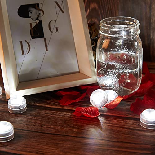 Submersible LED Lights, IMAGE 12 PCS LED Submersible Tea Lights Waterproof Floral Decoration Party Tea Lights, Battery Operated Flameless Tea Lights for Party, Wedding, Garden and Bath White