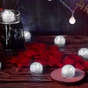 Submersible LED Lights, IMAGE 12 PCS LED Submersible Tea Lights Waterproof Floral Decoration Party Tea Lights, Battery Operated Flameless Tea Lights for Party, Wedding, Garden and Bath White