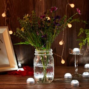 Submersible LED Lights, IMAGE 12 PCS LED Submersible Tea Lights Waterproof Floral Decoration Party Tea Lights, Battery Operated Flameless Tea Lights for Party, Wedding, Garden and Bath White