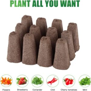 Wosnows Seed Pods Kit for Hydroponics Growing System, Seed Starter Pods with 12pcs Grow Sponges, 12pcs Plastic Covers, 12pcs Baskets Kit, Hydroponics Garden Kit Replacements for Plant Germination