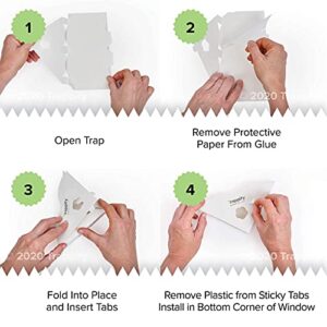 Trappify Sticky Fly Traps for Home Pest Control - Fly, Gnats and Other Flying Insects Killer with Extra Sticky Adhesive Disposable Fly and Bug Catcher - 24 Traps