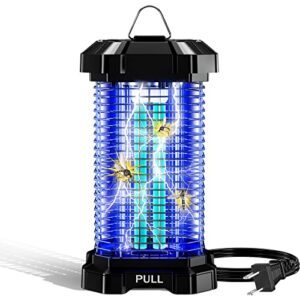 petoor bug zapper outdoor, 4250v 18w mosquito zapper outdoor with long power cord, waterproof electric insect/fly trap zapper killer for home backyard garden patio – black