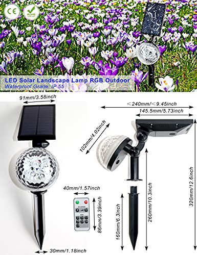 LED CONCEPT Solar Pathway Light RGB Outdoor, Solar Colorful Garden Lights, Waterproof Solar Powered Landscape Light for Walkway, Garden, Patio, Lawn, Yard(LC-Pathway Light-01)