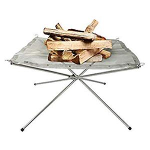 rootless 3 section foldable, compact and collapsible fire pit – perfect for camping, backyard, and garden – carrying bag included