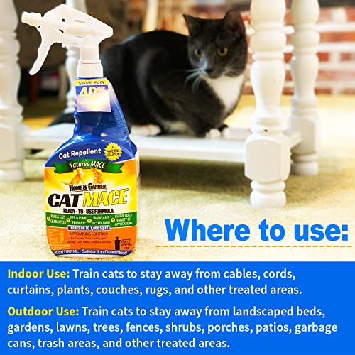 Nature's MACE Cat Repellent 40oz Concentrate/Treats 15,000 Sq. Ft. / Keep Cats Out of Your Lawn and Garden/Train Your Cat to Stay Out of Bushes/Safe to use Around Children & Plants